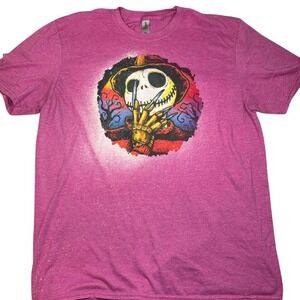 Jack Skellington Nightmare Freddy Krueger Fusion Graphic Tee XL‎ Pink Whimsigoth